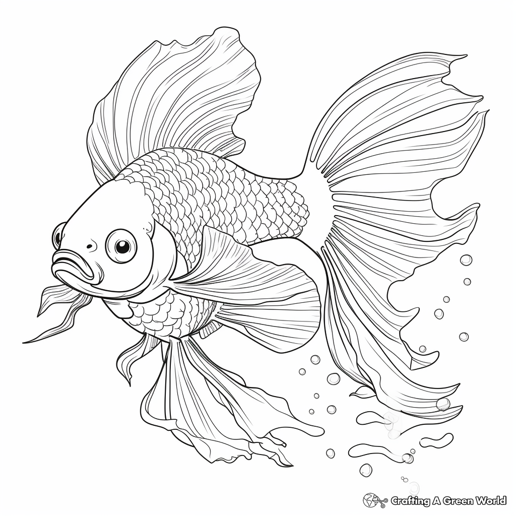 Detailed Goldfish Anatomy Coloring Pages 3