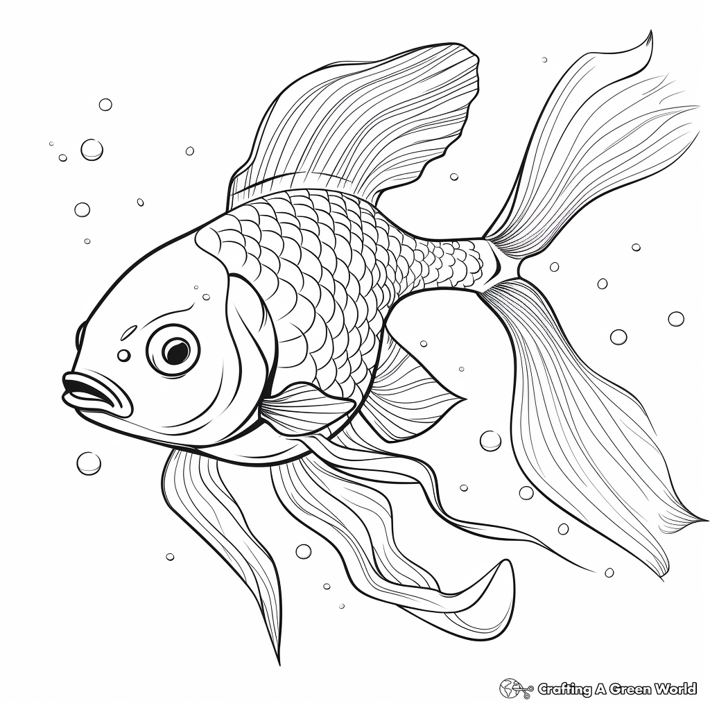 Detailed Goldfish Anatomy Coloring Pages 4
