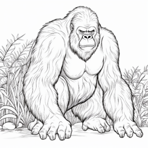 Detailed Gorilla Coloring Page 2
