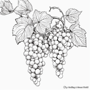 Detailed Grape Vine Coloring Pages for Artists 3