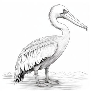 Detailed Great White Pelican Coloring Pages for Adults 4