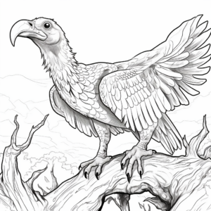 Detailed Griffin Vulture Coloring Page for Adults 1