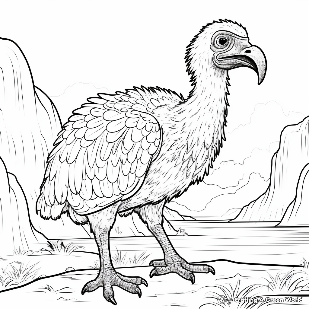 Detailed Griffin Vulture Coloring Page for Adults 2