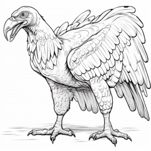 Detailed Griffin Vulture Coloring Page for Adults 3