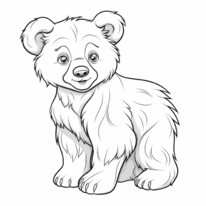 Detailed Grizzly Bear Cub Coloring Pages 1