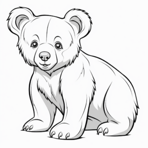 Detailed Grizzly Bear Cub Coloring Pages 2