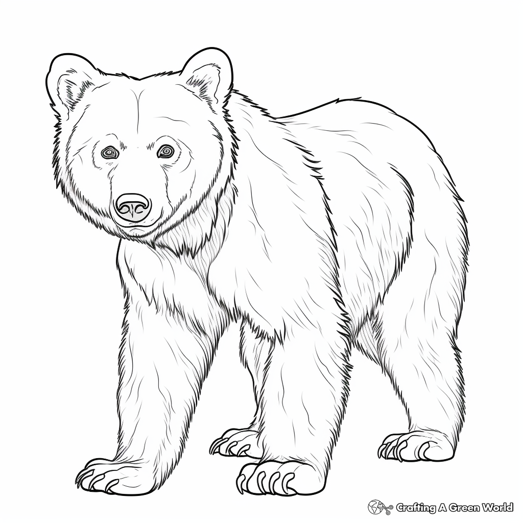 Detailed Grizzly Bear Cub Coloring Pages 4