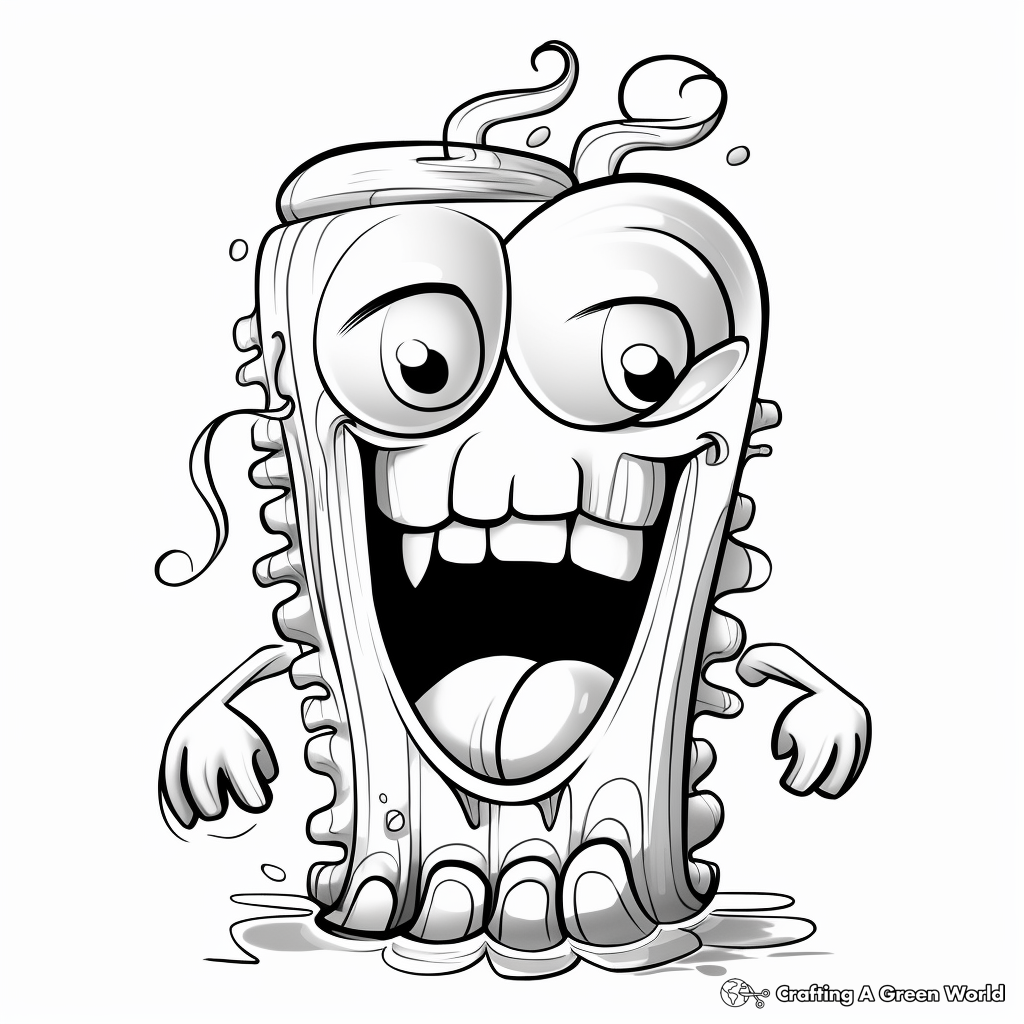 Detailed Gummy Worm Coloring Pages for Teens 2