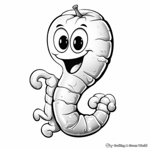 Detailed Gummy Worm Coloring Pages for Teens 4