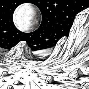 Detailed Halley's Comet Coloring Pages for Adults 2