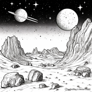 Detailed Halley's Comet Coloring Pages for Adults 3