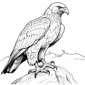 Detailed Harris Hawk Coloring Sheets for Adults 1