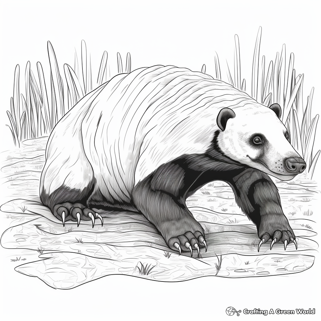 Detailed Honey Badger Coloring Pages for Adults 2