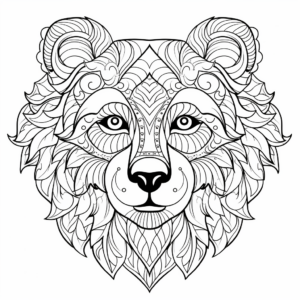 Detailed Honey Bear Face Coloring Pages 3