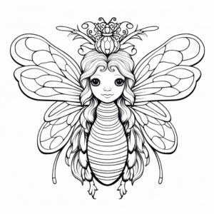 Detailed Honeybee Queen Coloring Pages 1