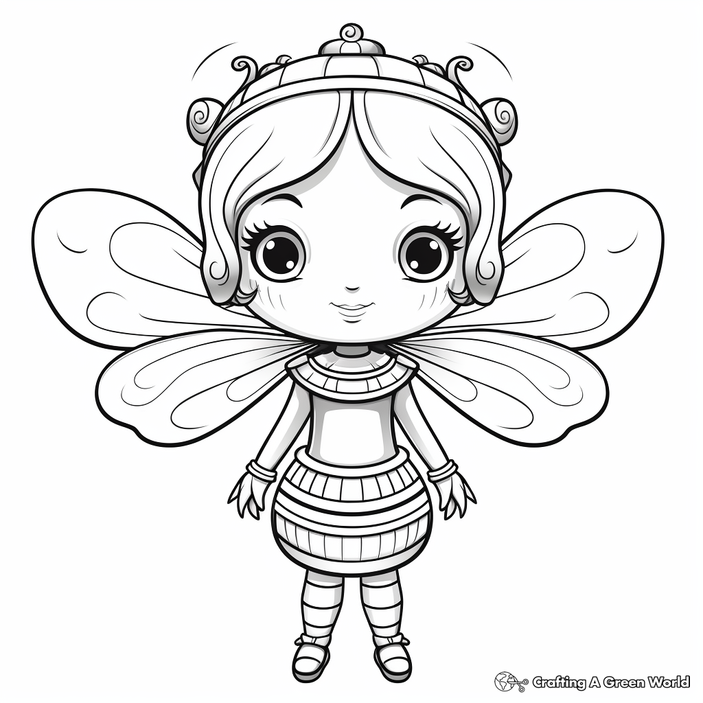 Detailed Honeybee Queen Coloring Pages 2