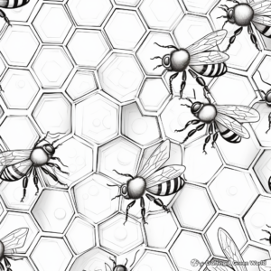 Detailed Honeycomb Pattern Coloring Pages 1