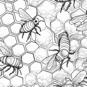 Detailed Honeycomb Pattern Coloring Pages 3