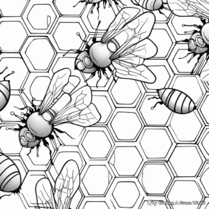 Detailed Honeycomb Pattern Coloring Pages 4