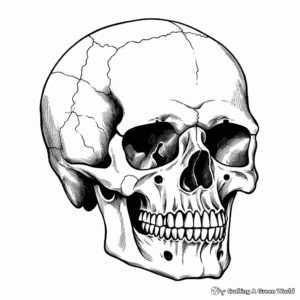 Detailed Human Skull Anatomy Coloring Pages 1