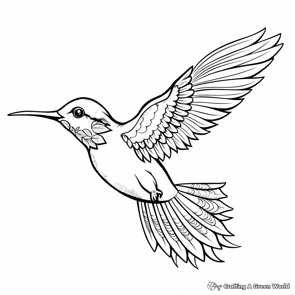 Detailed Hummingbird Coloring Pages for Adults 2
