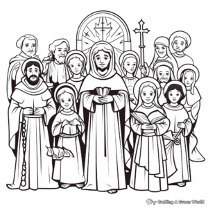 Detailed images of Saints Coloring Pages for Adults 1