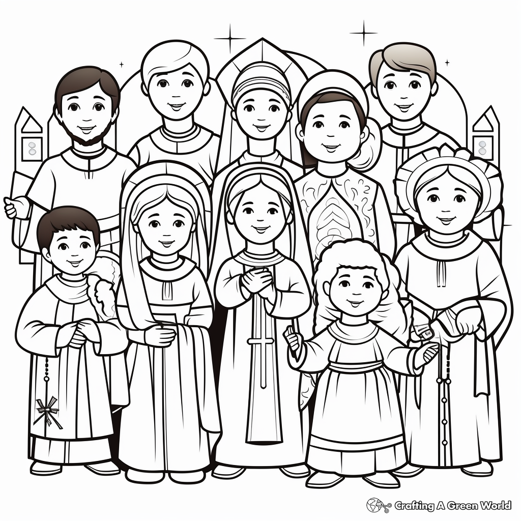 Detailed images of Saints Coloring Pages for Adults 2