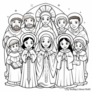 Detailed images of Saints Coloring Pages for Adults 3