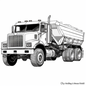 Detailed Industrial Dump Truck Coloring Pages for Adults 1