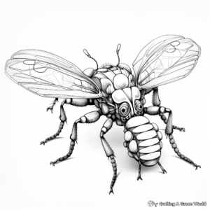 Detailed Insect Anatomy Coloring Pages for Adults 1