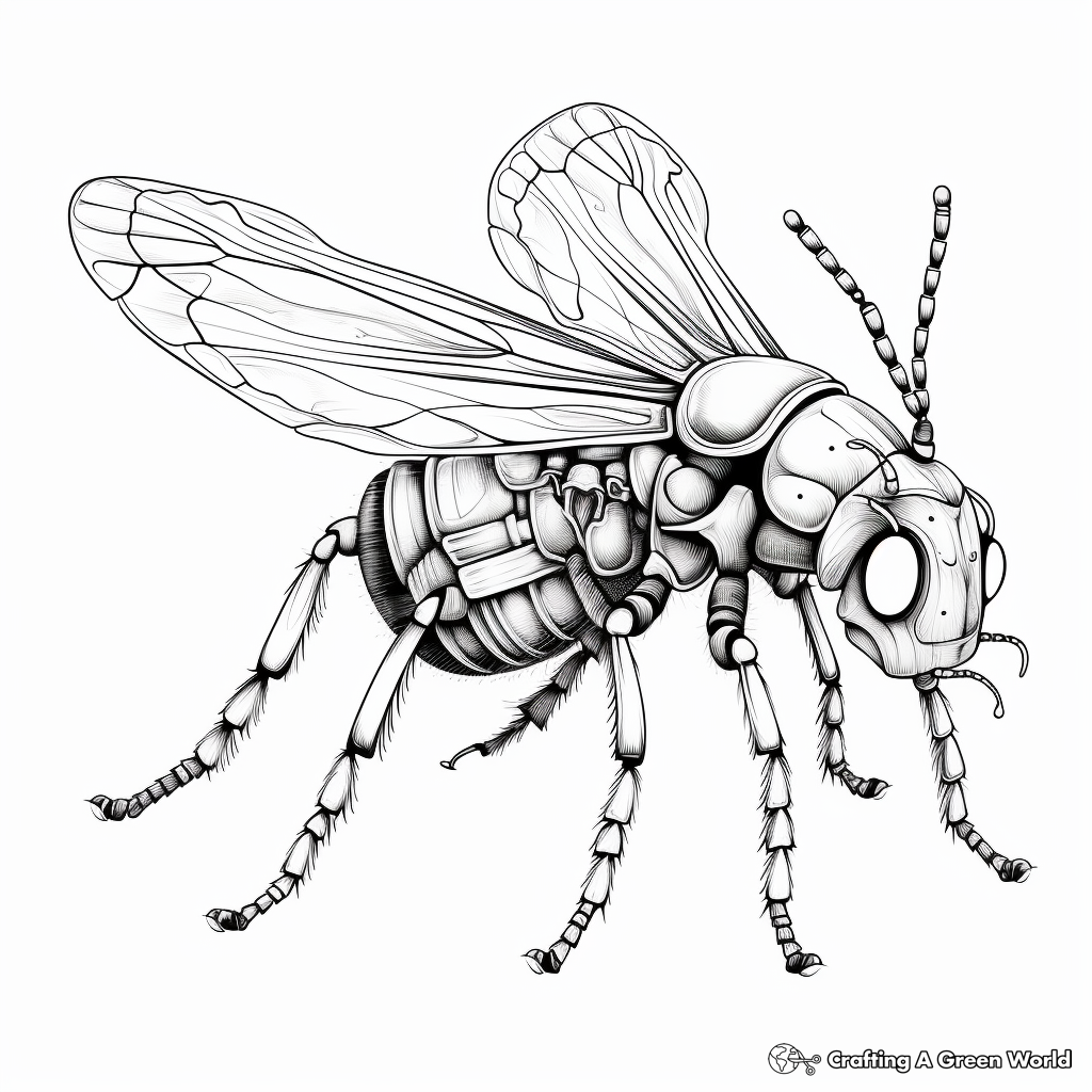 Detailed Insect Anatomy Coloring Pages for Adults 2