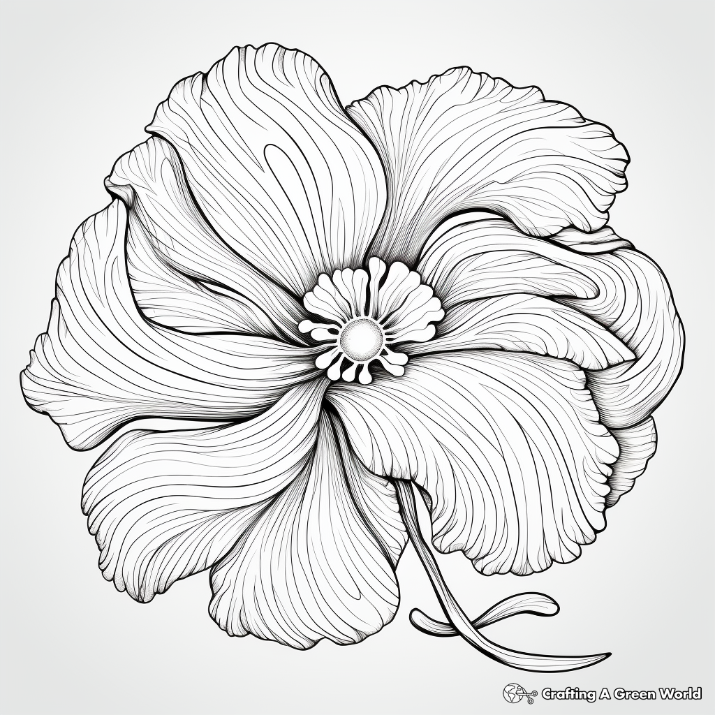 Detailed Iris Flower Coloring Pages for Children 3