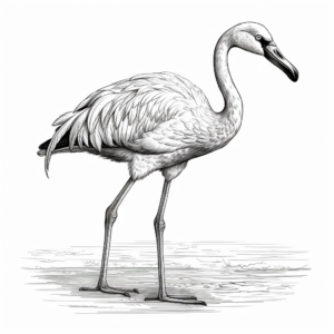 Detailed James's Flamingo Coloring Pages for Adults 2