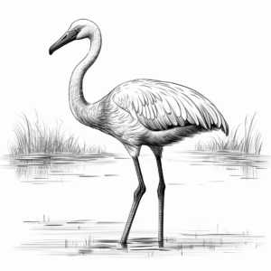 Detailed James's Flamingo Coloring Pages for Adults 3