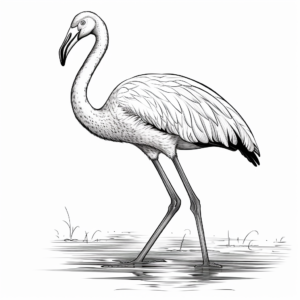 Detailed James's Flamingo Coloring Pages for Adults 4