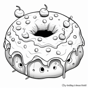 Detailed Jelly Filled Donut Coloring Pages 1