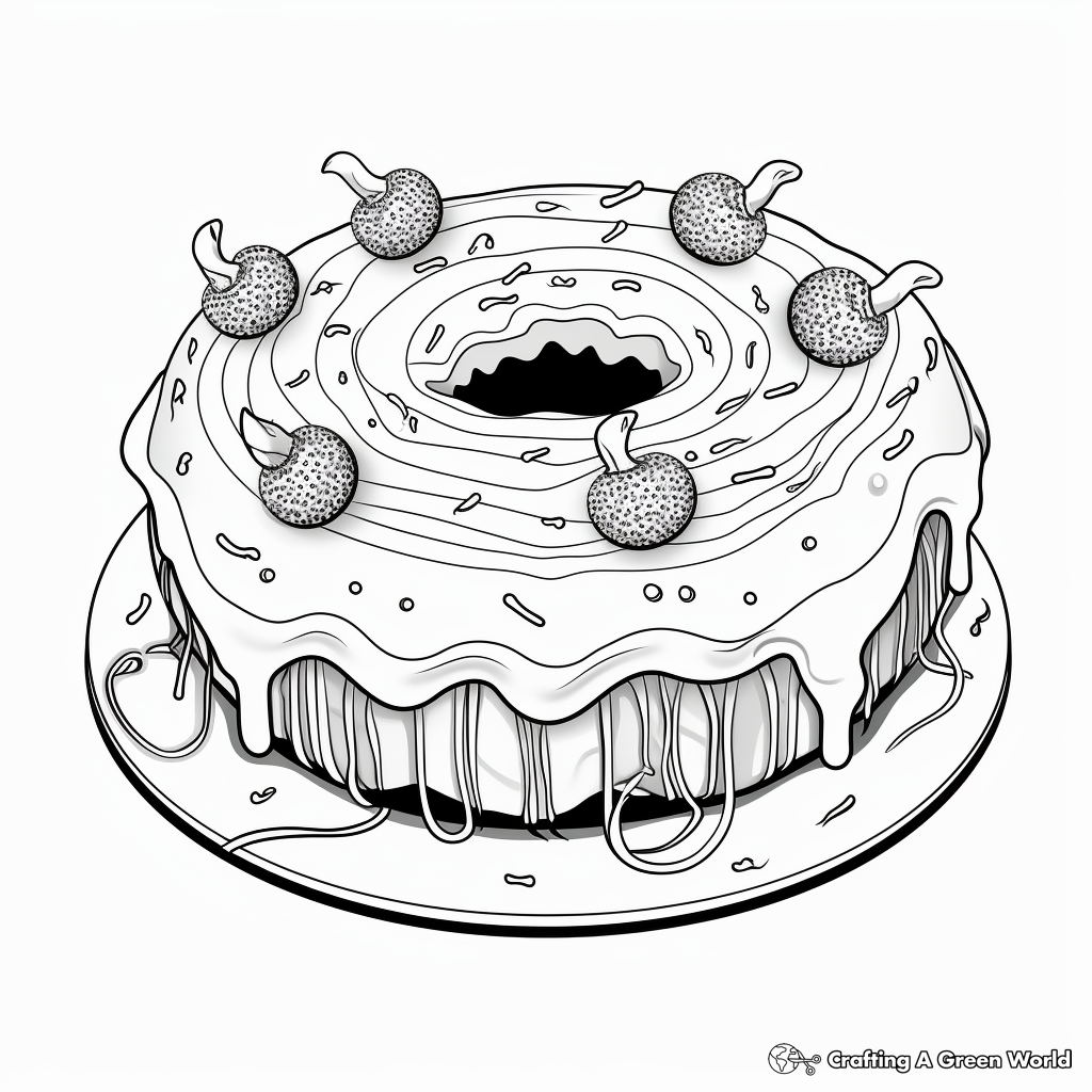 Detailed Jelly Filled Donut Coloring Pages 2