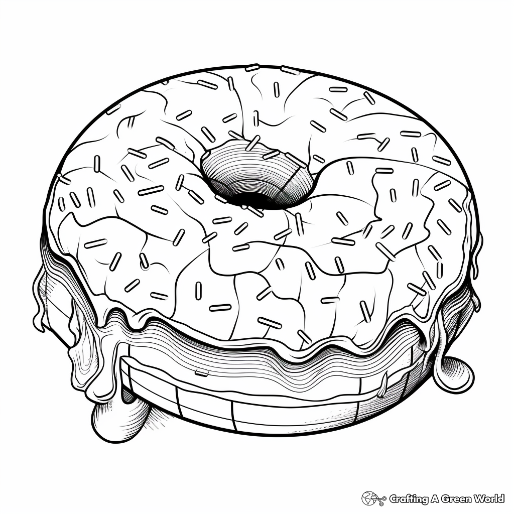 Detailed Jelly Filled Donut Coloring Pages 4