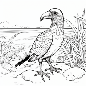 Detailed Jungle Crow Coloring Pages for Adults 2