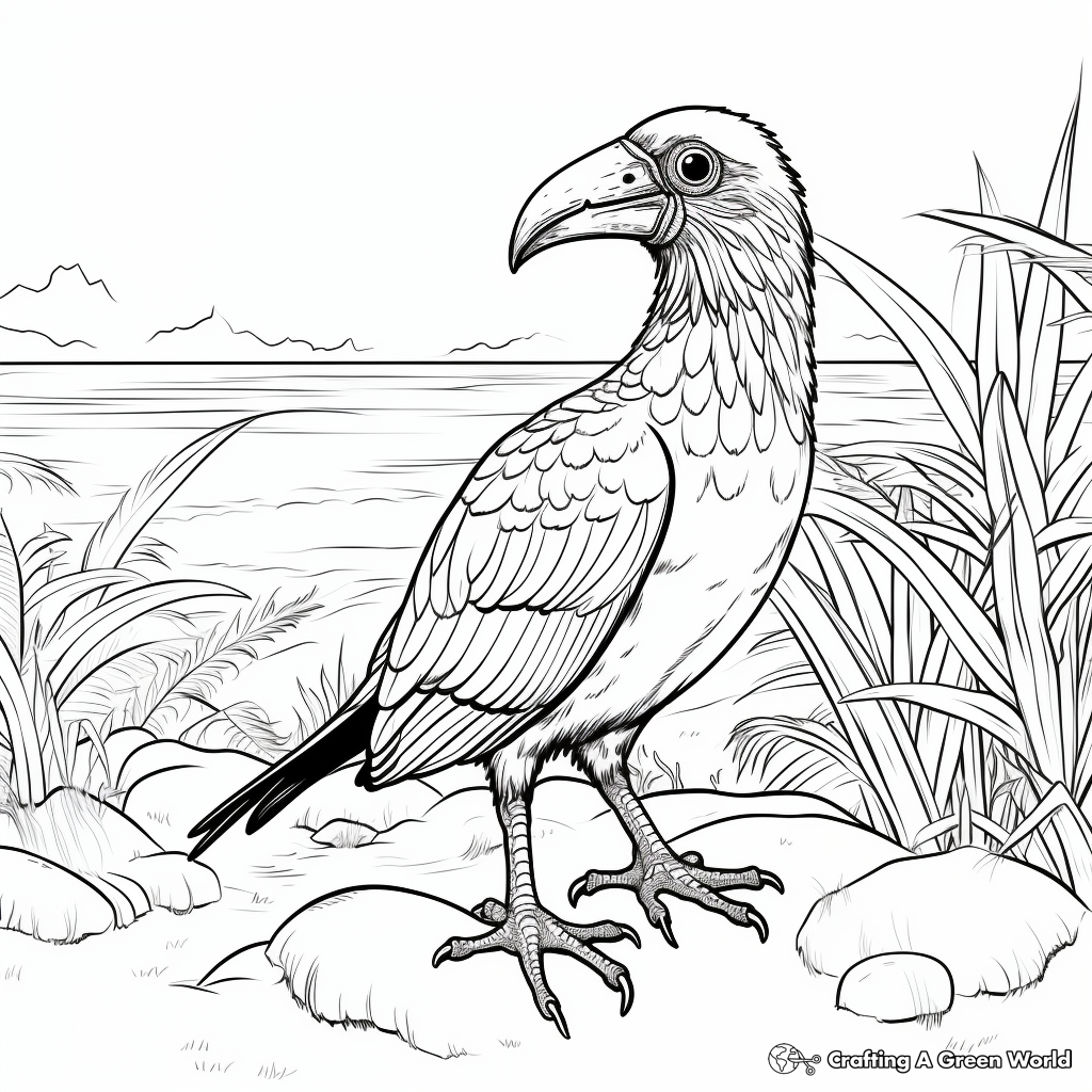 Detailed Jungle Crow Coloring Pages for Adults 2