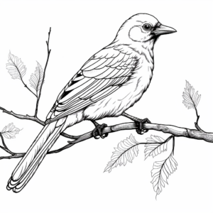Detailed Jungle Crow Coloring Pages for Adults 4