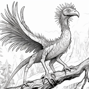 Detailed Jurassic Period Microraptor Coloring Pages 1