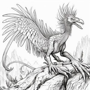 Detailed Jurassic Period Microraptor Coloring Pages 4