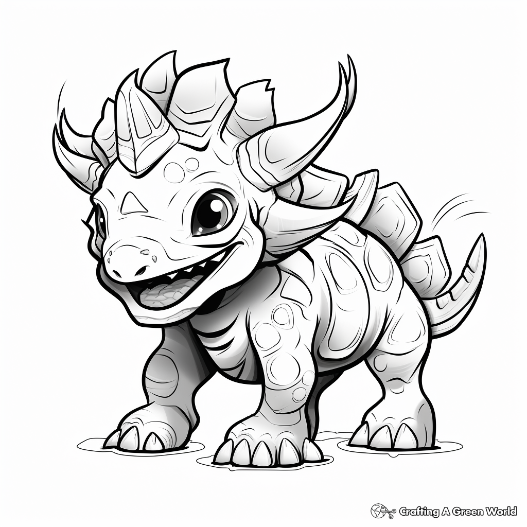 Detailed Jurassic Triceratops Coloring Pages 4