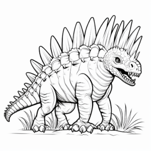 Detailed Kentrosaurus Dino Coloring Pages for Adults 2