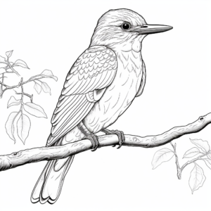 Detailed Kingfisher for Adult Coloring Pages 1