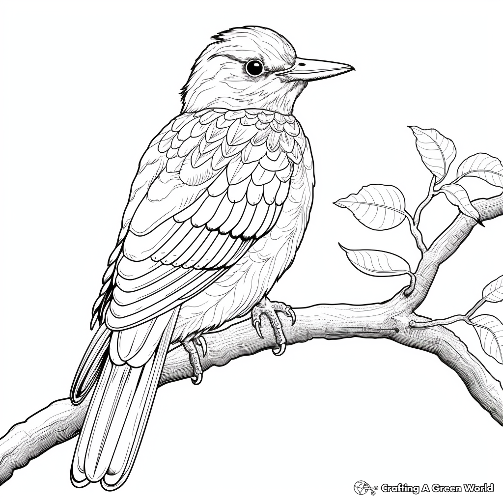 Detailed Kingfisher for Adult Coloring Pages 3