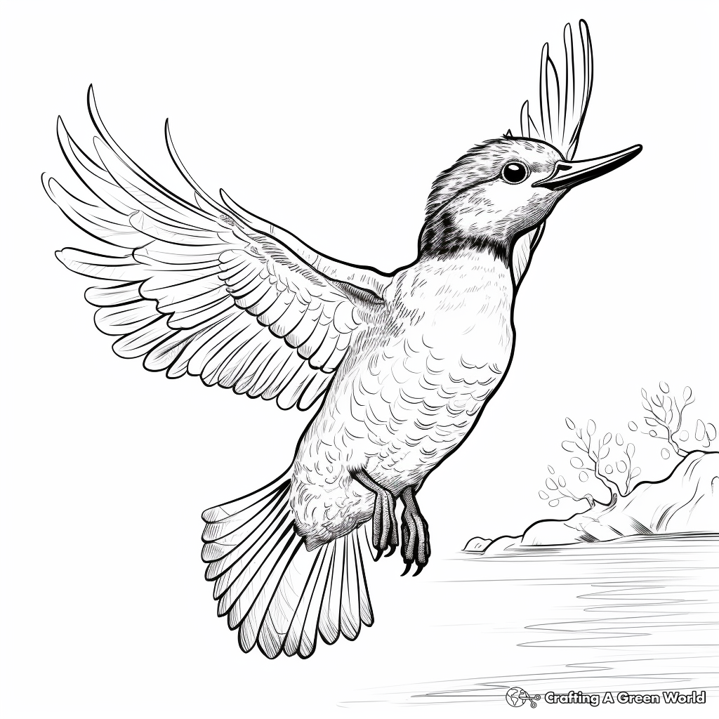 Detailed Kingfisher Wings Coloring Pages 4