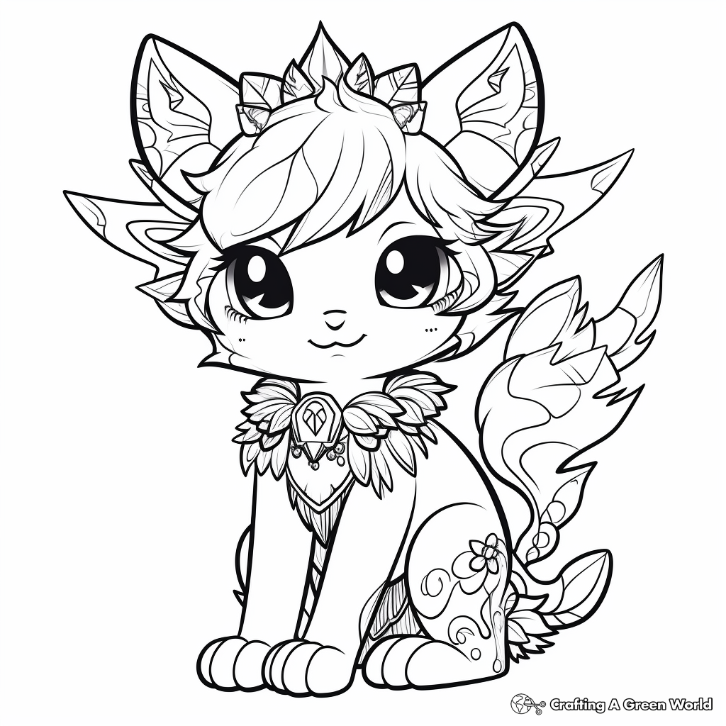 Detailed Kitty Fairy Coloring Pages for Advanced Colorers 2