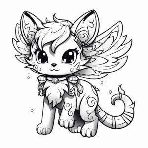 Detailed Kitty Fairy Coloring Pages for Advanced Colorers 3